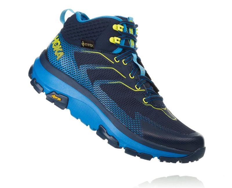 Hoka One One Toa GORE-TEX - Sapatos De Caminhada Homem Pretas / Azuis | PT-BfsdyjG